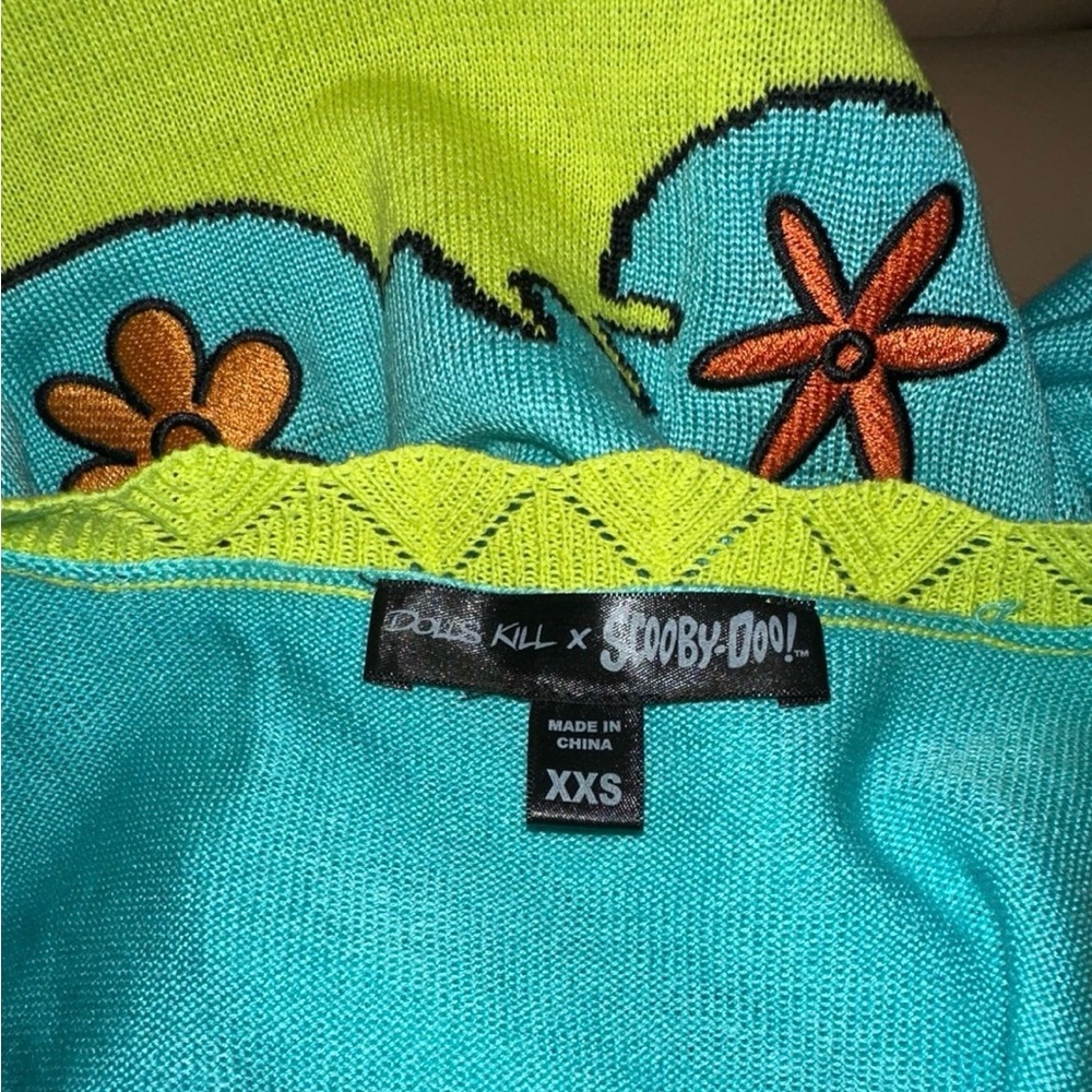 New Dolls Kill Hanna Barbera Mystery Machine Embroider Cardigan Sweater Top XXS - Picture 3 of 11